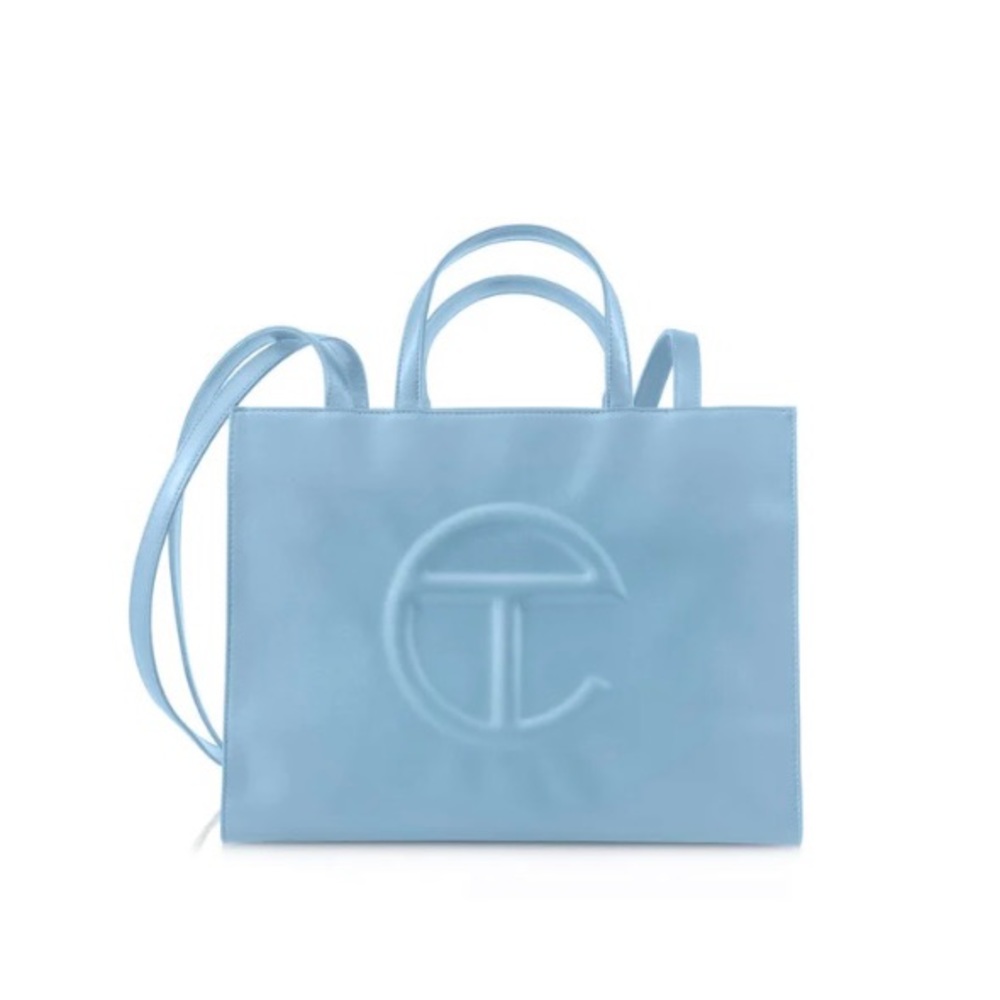 Authentic Telfar Medium Shopping Bag (Pool Blue)
